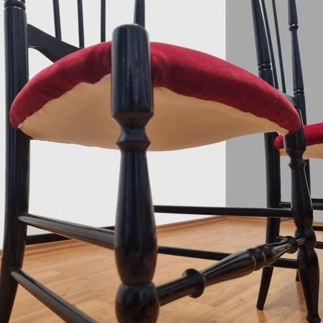 1960s Set of Vintage High Back Chiavari Chairs, Italy, 1950s For Sale - Image 5 of 10