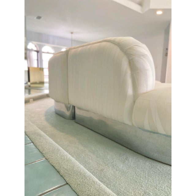 Chrome Serpentine Sectional Sofa With Chrome Base | by Milo Baughman for Thayer Coggin For Sale - Image 8 of 12