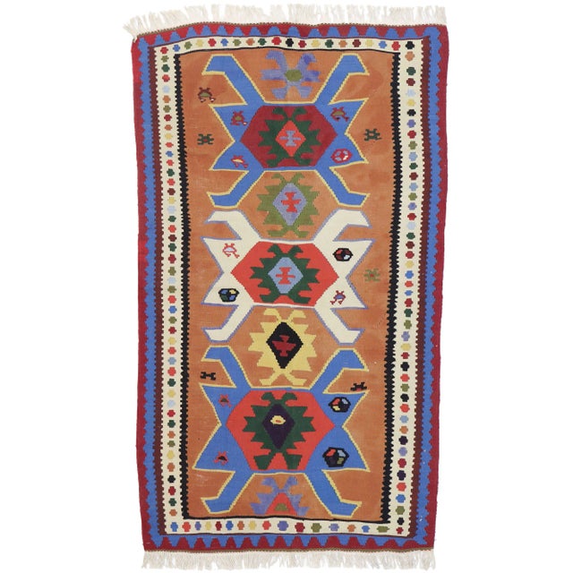 Vintage Persian Shiraz Kilim Rug, 03'04 X 05'08 For Sale - Image 9 of 9