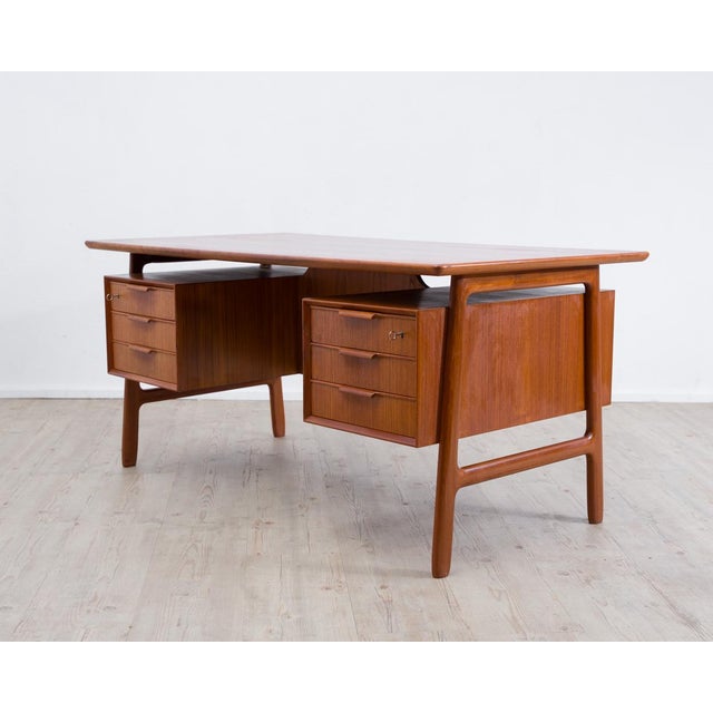 Danish Teak Model 75 Desk from Omann Jun, 1960s For Sale - Image 3 of 18