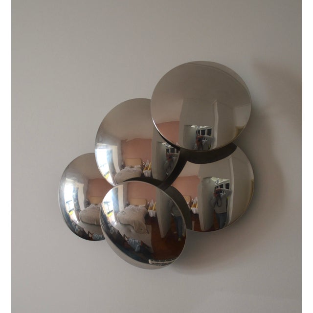 Metal Large Chrome Model 340/5 5-Disc Wall Sconce from Reggiani, Italy, 1970s For Sale - Image 7 of 18