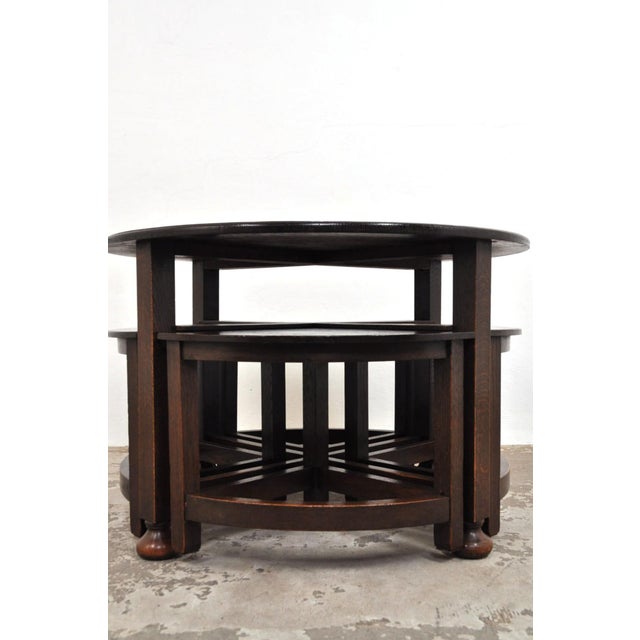 Vintage Oak Coffee Table, 1920s, Set of 5 For Sale - Image 15 of 16