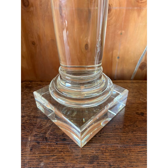 Pair of Architectural Crystal & Resin Column Table Lamps by Restoration Hardware, Circa 2006 For Sale In Los Angeles - Image 6 of 14