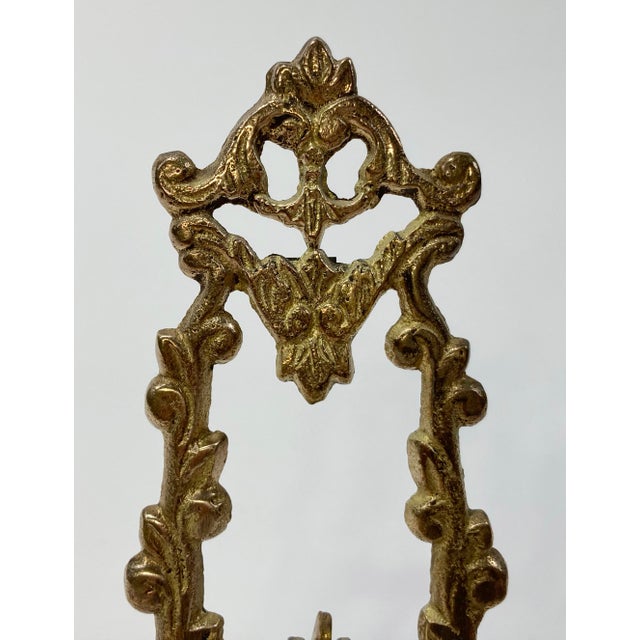 Vintage Victorian Brass Filigree Table Easel For Sale In Kansas City - Image 6 of 7