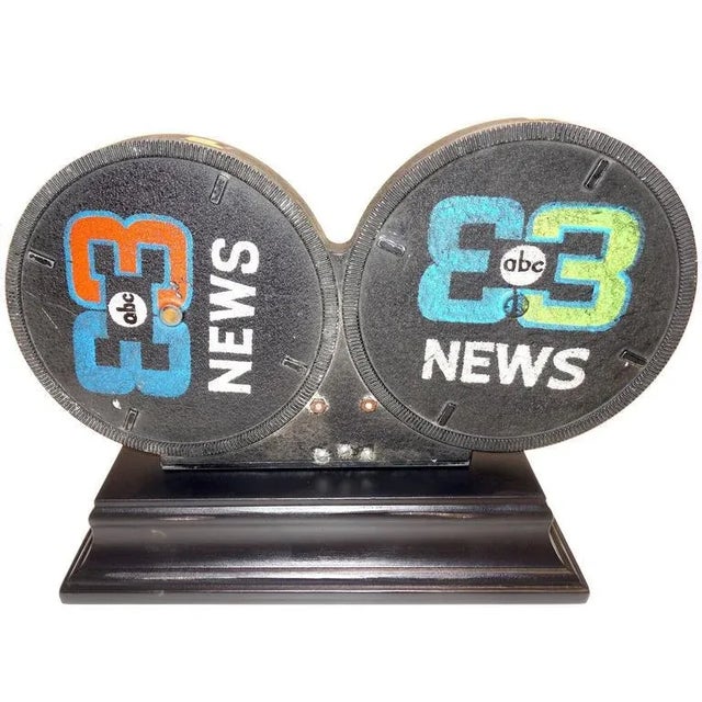 Wood 1950s Historic Sculptural Decorative Display Mitchell Motion Picture Tv News Film Mounted for Decor Display For Sale - Image 7 of 7