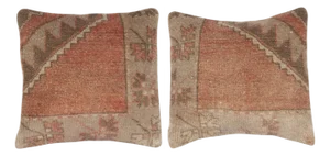 19"x19" SET OF 2 - Handmade Rug Cushion Covers. A pair of Lace Pillow Covers