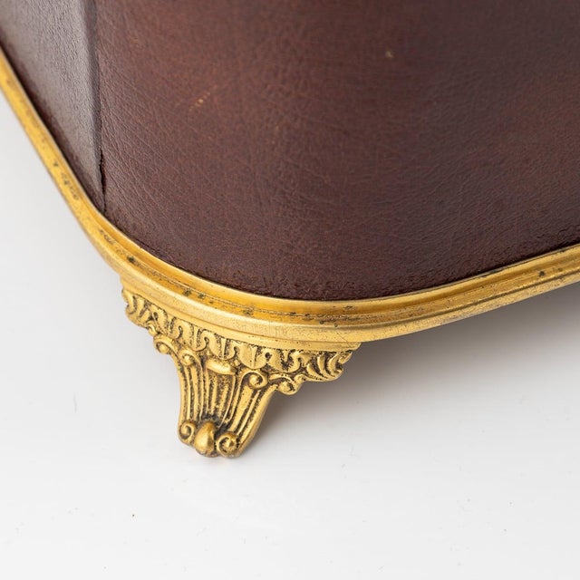 Silver and Burgundy Leather 3-Tier Jewellery Box, 1920s For Sale - Image 6 of 17