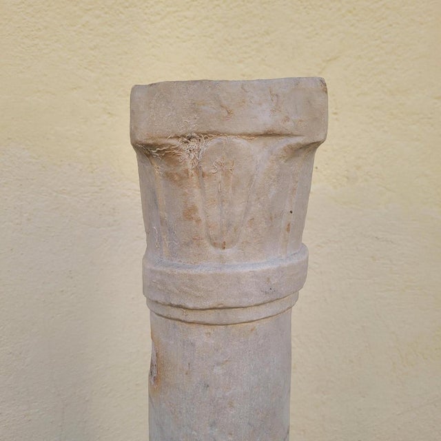 Column in Sculpted White Marble For Sale - Image 9 of 18