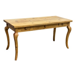 Farmhouse Pine Wood Dining Table/Writing Desk For Sale