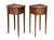 French Bowfront Nightstands or Bedside Tables of Patinated Walnut - Sold as Pair For Sale In Austin - Image 6 of 11
