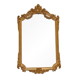 Large French Louis XVI Style Composite Gold Mirror 55 X 33 For Sale