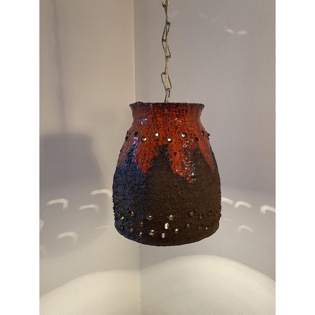 Brutalist Ceramic Pendant Lamp For Sale - Image 6 of 6