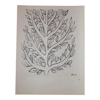 Vintage Signed Henri Matisse Mid 20th Century Modern Signed Abstract Tree Lithograph For Sale