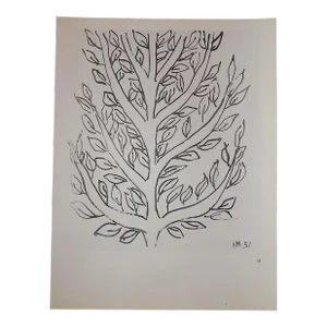 Vintage Signed Henri Matisse Mid 20th Century Modern Signed Abstract Tree Lithograph