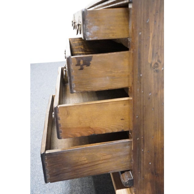 Sprague and Carleton Country Cabinet Solid Knotty Pine Maker Rustic Americana Style 56" Custom Wall Unit / Bookcase W. Cabinets For Sale - Image 10 of 17