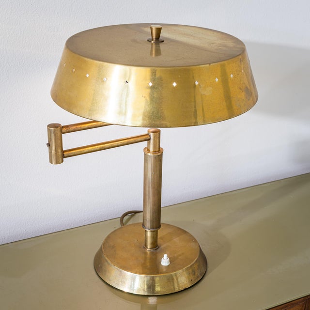 1950s Italian Brass Table Lamp, Manufacture For Sale - Image 9 of 9