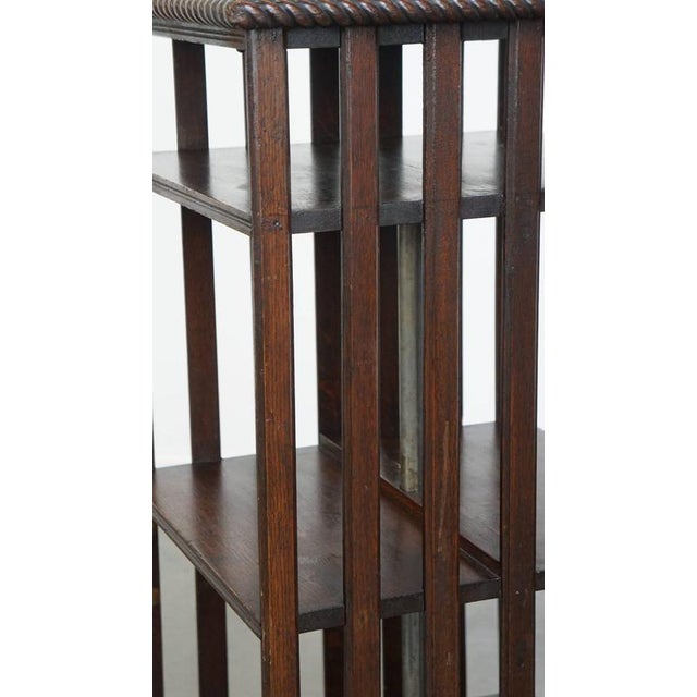 Brown Very Large Antique English Book Mill Made of Oak on Original Wheels For Sale - Image 8 of 13