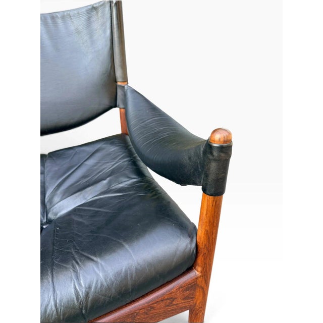 Kristian Vedel Modus Lounge Chair for Søren Willadsen | Rosewood & Black Leather | Denmark 1960s For Sale - Image 15 of 18