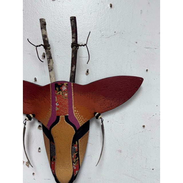 Hilary Handcrafted Clay Animal Wall Mask For Sale - Image 4 of 12