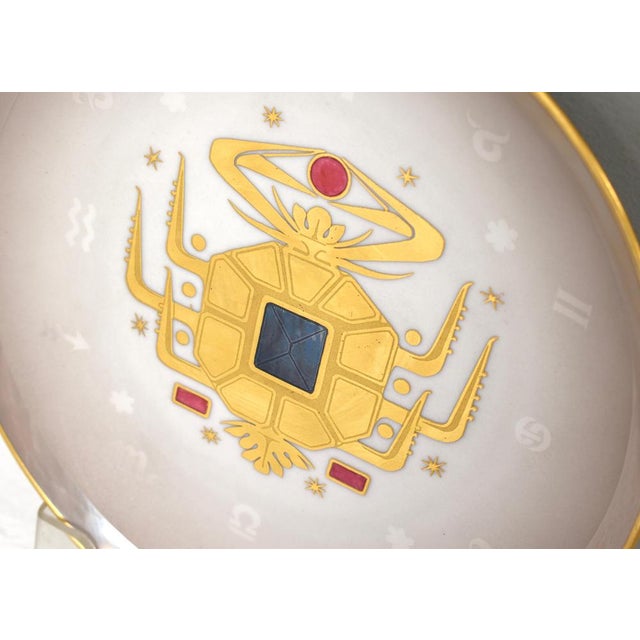 Vintage Zodiac Cancer Plate in 24k Gold Porcelain from Arte Morbelli, Italy, 1970s For Sale - Image 3 of 9