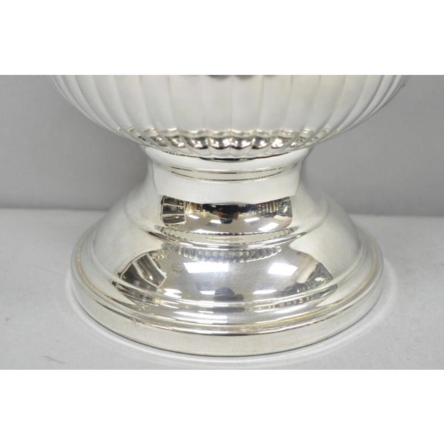 Silver Vintage Silver Plated Trophy Cup Urn Champagne Chiller Ice Bucket Engraved For Sale - Image 8 of 17