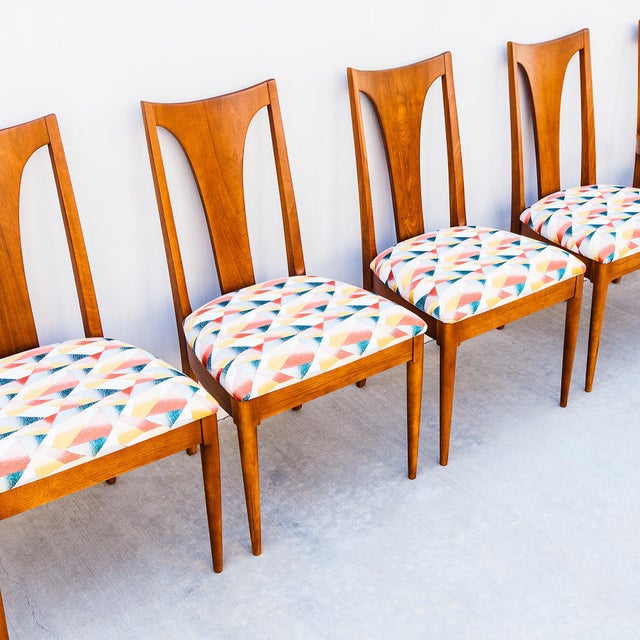 Vintage Brasilia Mid Century Modern Walnut Dining Chairs by Broyhill For Sale - Image 12 of 13