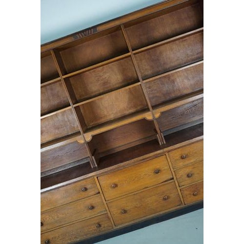 Large Antique Art Deco German Oak Chocolate Shop Cabinet, 1920s For Sale - Image 11 of 18