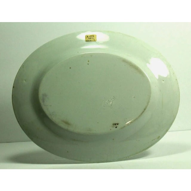 Ceramic Circa 1865 Civil War Era White Ironstone Armorial Platter Stag Crest, English For Sale - Image 7 of 13