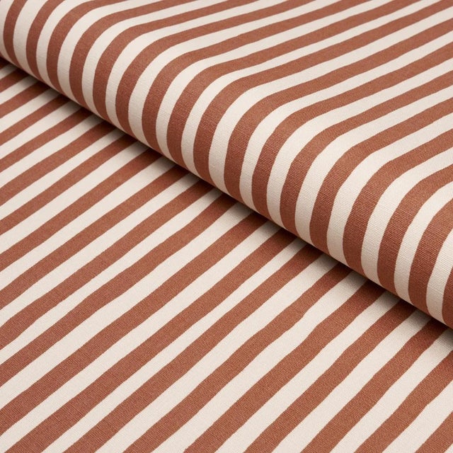 2020s Schumacher Chaney Stripe Fabric In Terracotta For Sale - Image 5 of 5