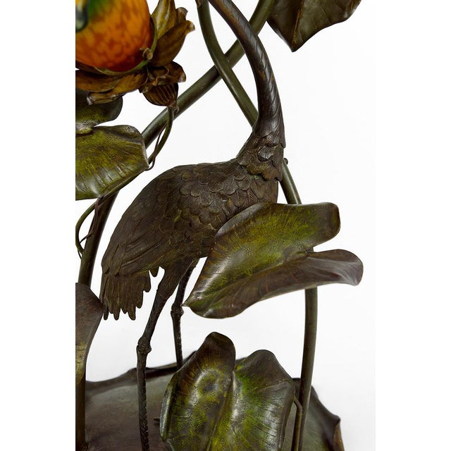 French Art Nouveau Heron Floor Lamp, 1890s For Sale - Image 15 of 18