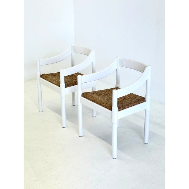 Mid-Century Modern Vintage Carimate Chairs by Vico Magistretti, 1970s, Set of 2 For Sale - Image 3 of 18