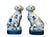 Pair Vintage Wong Lee Blue & White Porcelain Staffordshire Dog Figurines – Wl 1895 Hand-Painted Floral Mantel Dogs Bookends For Sale - Image 9 of 14