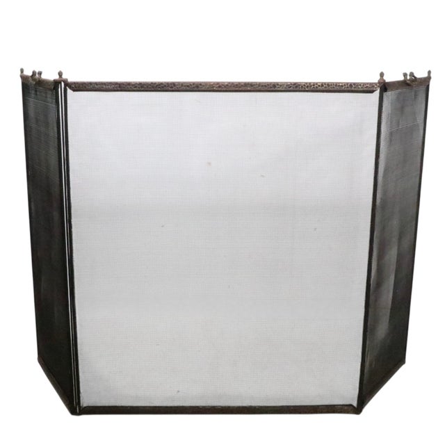 Vintage Folding Fireplace Screen Spark Guard C. 1920/30's For Sale - Image 9 of 12