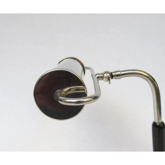Art Deco Nickel Plated and Black Wood Piano Table Lamp For Sale - Image 11 of 18