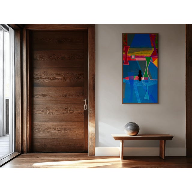 Abstract Contemporary Abstract Charcoal, Acrylic Paint, Acrylic Mediums, and Oil Paint on Wood "Relic: Hourglasses" by Michael Barringer For Sale - Image 3 of 5