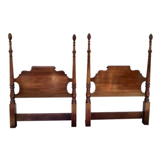 1970s Pair of Statton Furniture Company Americana Cherry Twin Headboards For Sale