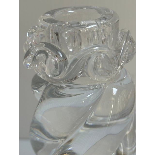 Baccarat "Aladdin" Pattern Vintage Signed 6.25"h Single Light Art Deco Candlestick Made in France For Sale - Image 16 of 16