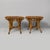 Italian mid-century modern round stools in rattan, 1960s Pair of table stools with round seat, entirely made of finely...