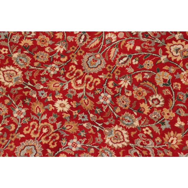Elegant Floral Pak-Persian Red/Beige Wool Rug - 8'1'' X 9'10'' For Sale - Image 4 of 9