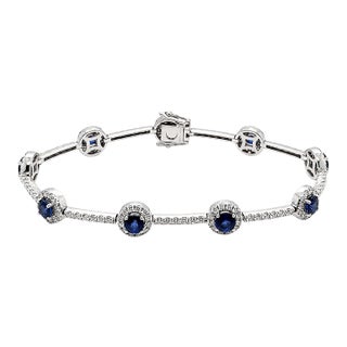 14k Sapphire Bracelet For Sale