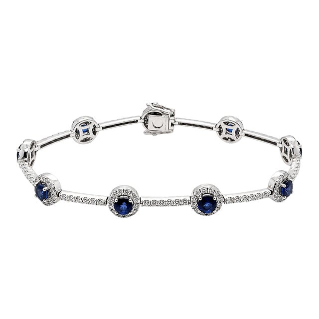 14k Sapphire Bracelet For Sale