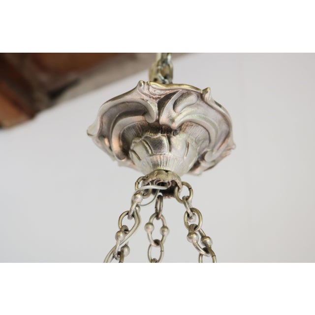 Antique French Art Deco Pendant Light by Henry Mouynet, 1930 For Sale - Image 11 of 16
