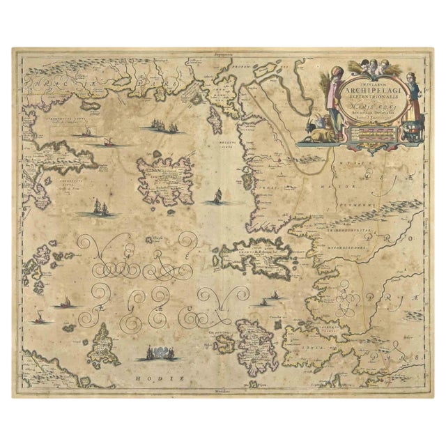 Johannes Janssonius, Archipelagus Septentrionalis, Etching, 1650s For Sale