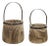 Natural Wooden Pail Planter with Metal Handle Accent (Set of 2) For Sale