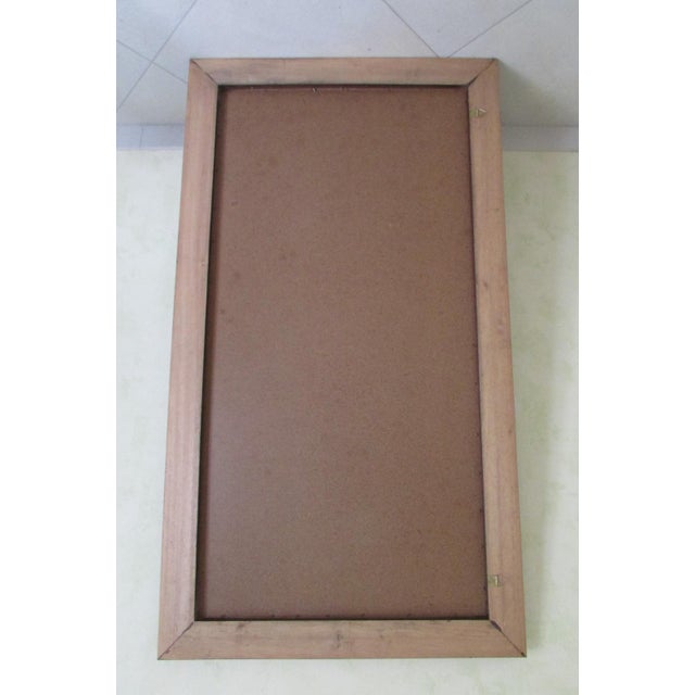 1970s Large Rectangular Beveled Mirror, Wooden Frame, 1970s For Sale - Image 5 of 6