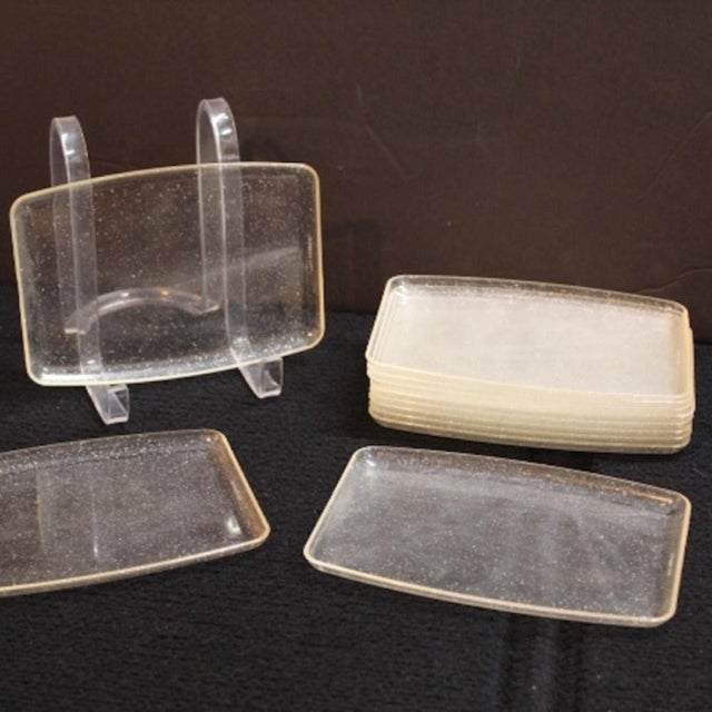 1960s Vintage Snack Trays Acrylic With Gold | Set of 11 For Sale - Image 5 of 5