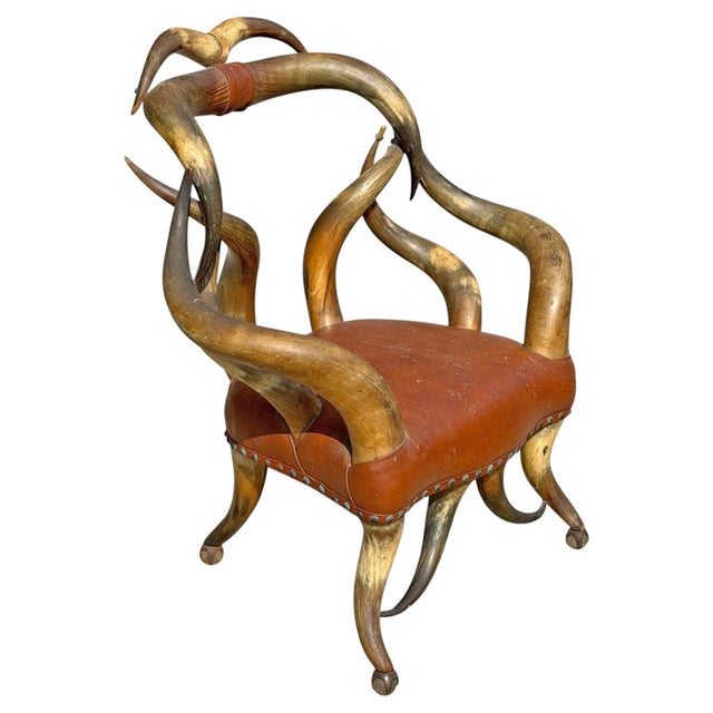 19th Century Longhorn Hearth Chair Attributed to Wenzel Friedrich For Sale - Image 4 of 12