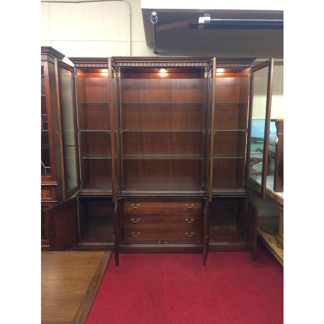 American Breakfront Cabinet by Hickory Furniture (American Masterpiece by Hickory). Two Piece Cabinet For Sale - Image 3 of 12