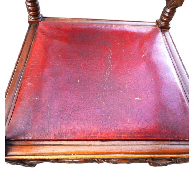 Ornately Hand Carved English 19th Century Antique Mahogany Chair For Sale - Image 13 of 13