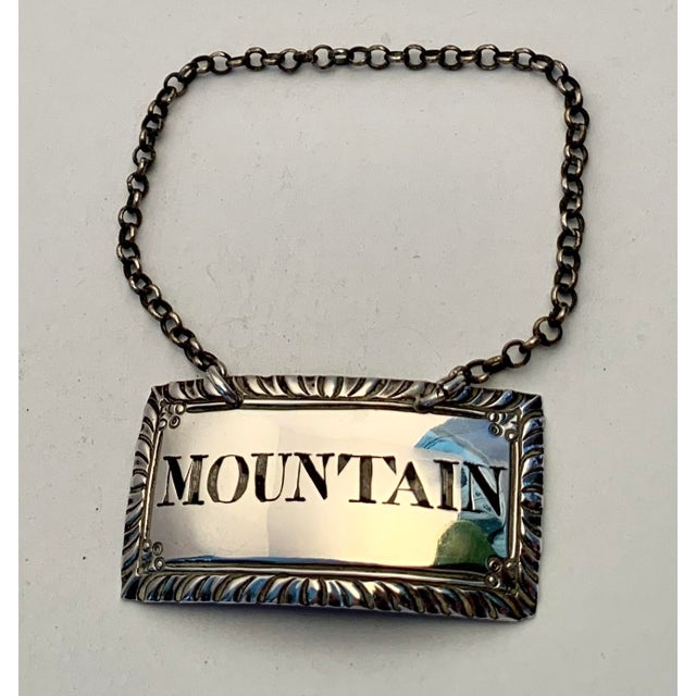 Georgian Sterling Wine Decanter Label “Mountain”-By Silversmith Margaret Binley, London C. 1770 For Sale In West Palm - Image 6 of 7